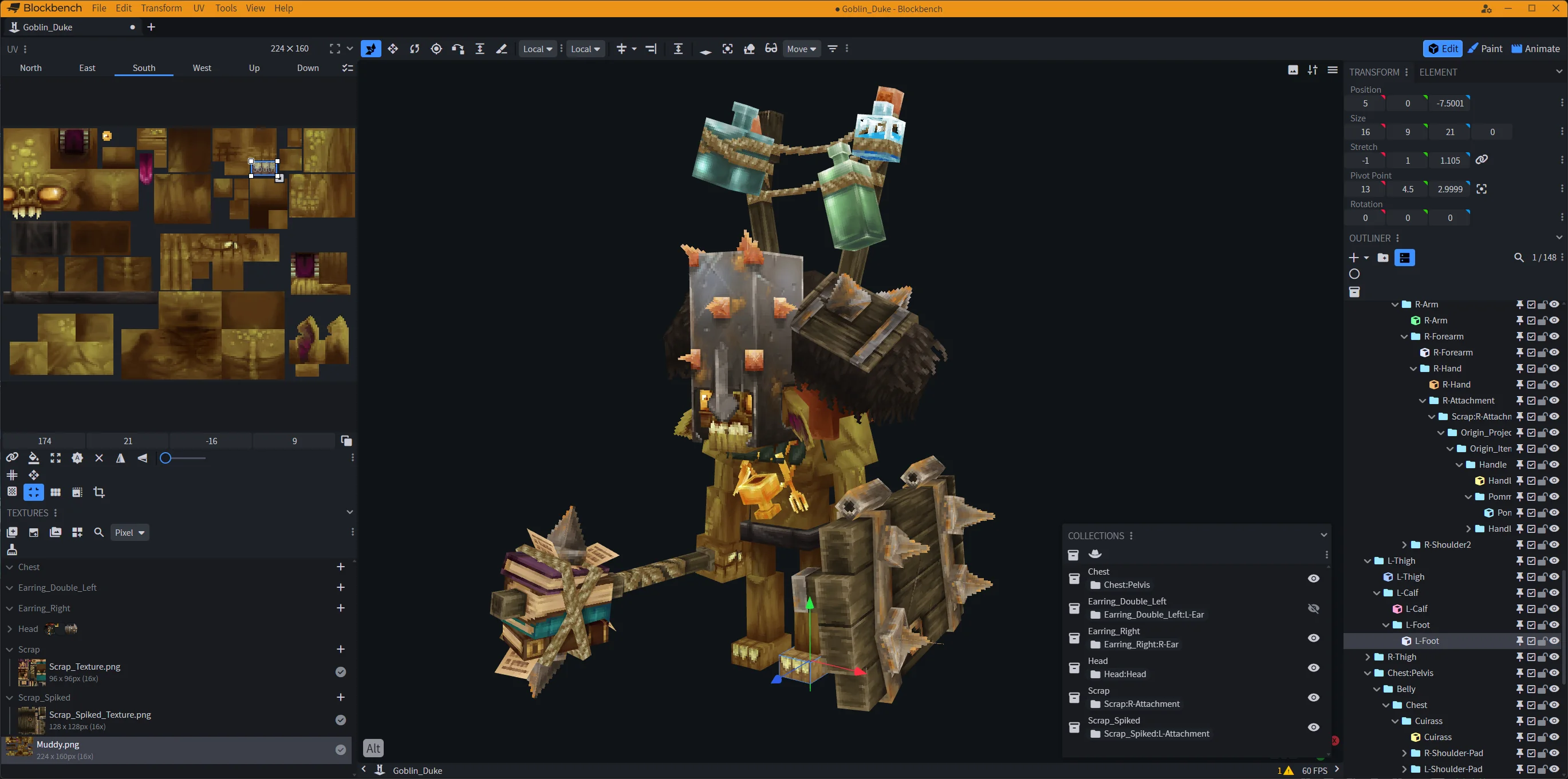 Interface officielle Hytale dans Blockbench