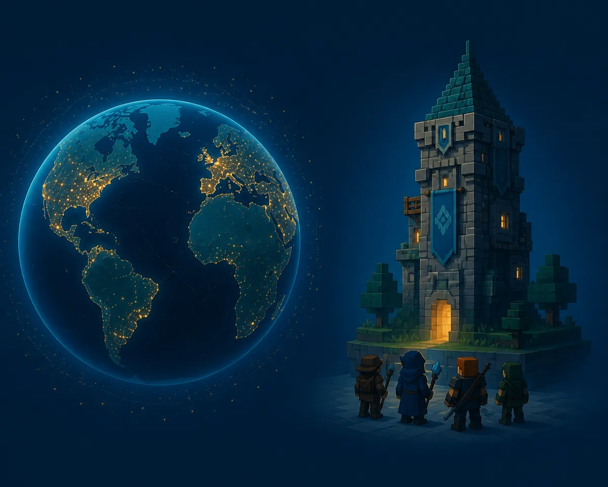 Conceptual comparison of global Hytale players, one server population, and third-party chart data